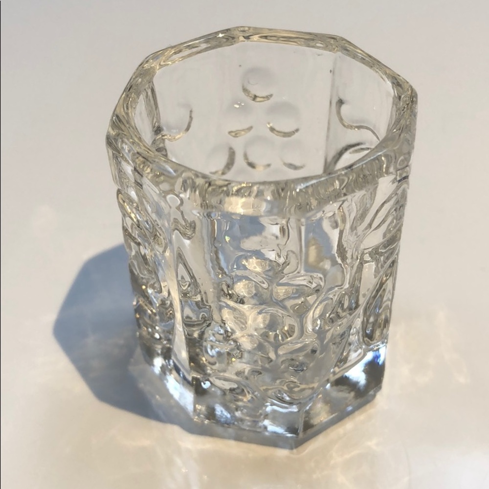 Toothpick holder coronet clear  glass grape design